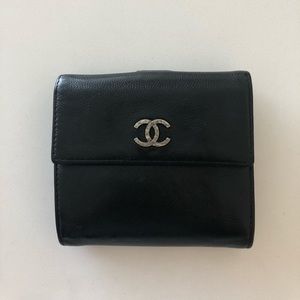 Authentic Black Chanel bi-fold wallet